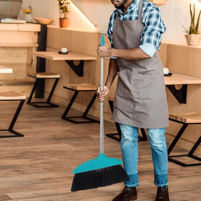Cabilock Soft Bristle Indoor Broom Stainless Steel Handle Heavy Duty Floor - Image 5