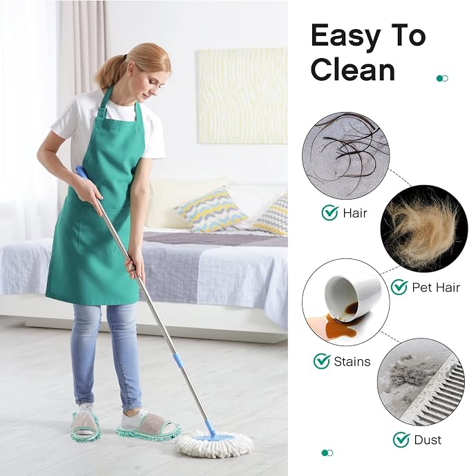 Jecery 2 Pairs Microfiber Cleaning Mop Slippers - Image 2