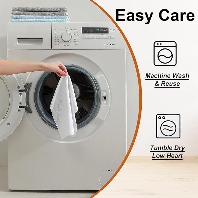80 Pack Microfiber Cleaning Cloth Roll, Lint Free Rags & Tear Away Reusable - Image 6