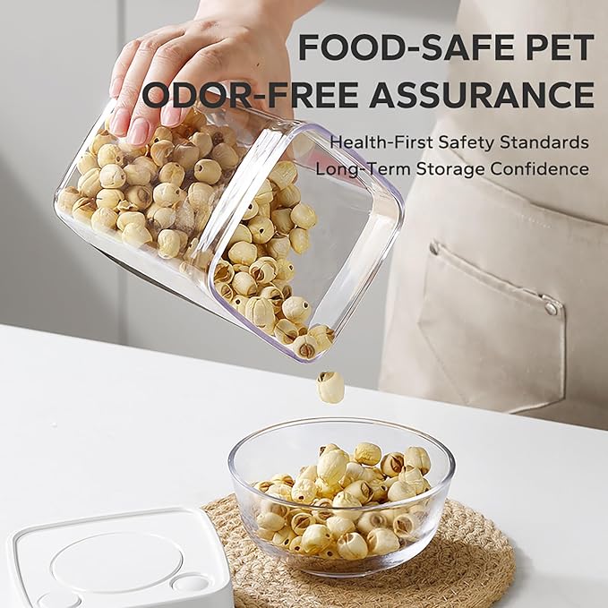 Manual Vacuum Jar With One-Button Vacuum Pump, Airtight Food Cereal Containers - Image 6