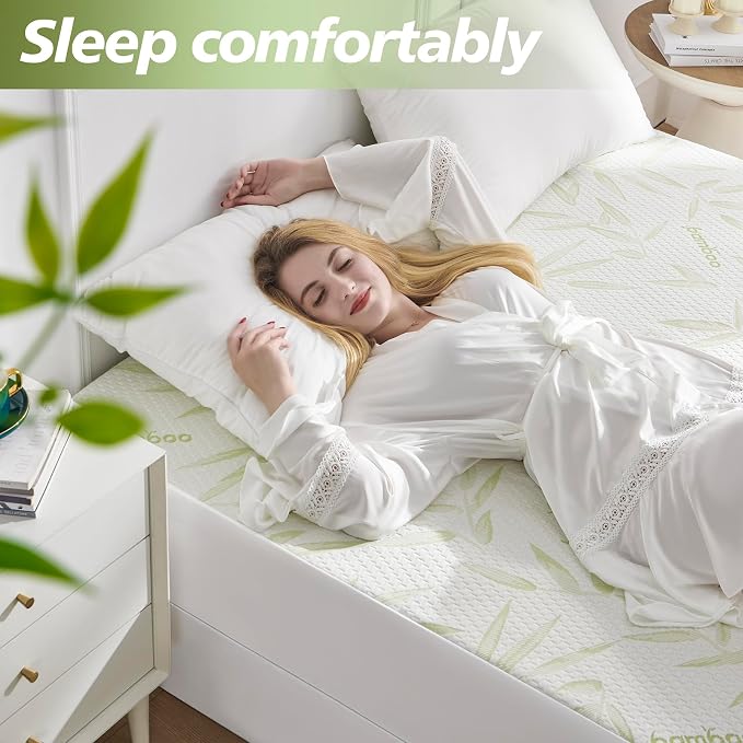 Twin XL Mattress Protector Waterproof Mattress Pad Washable Bamboo Rayon - Image 2