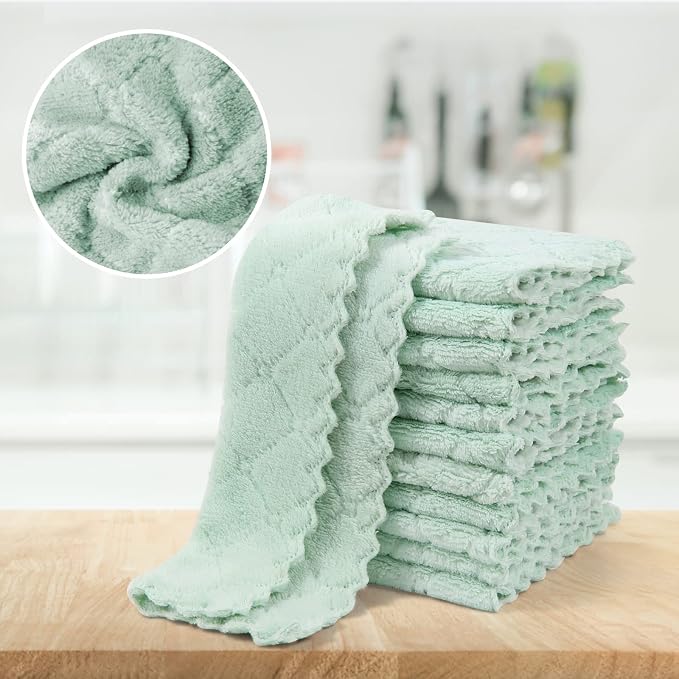 UMANI 12 Pack Kitchen Dish Cloths, Ultra Soft Absorbent Quick Drying Dish Towels - Image 6