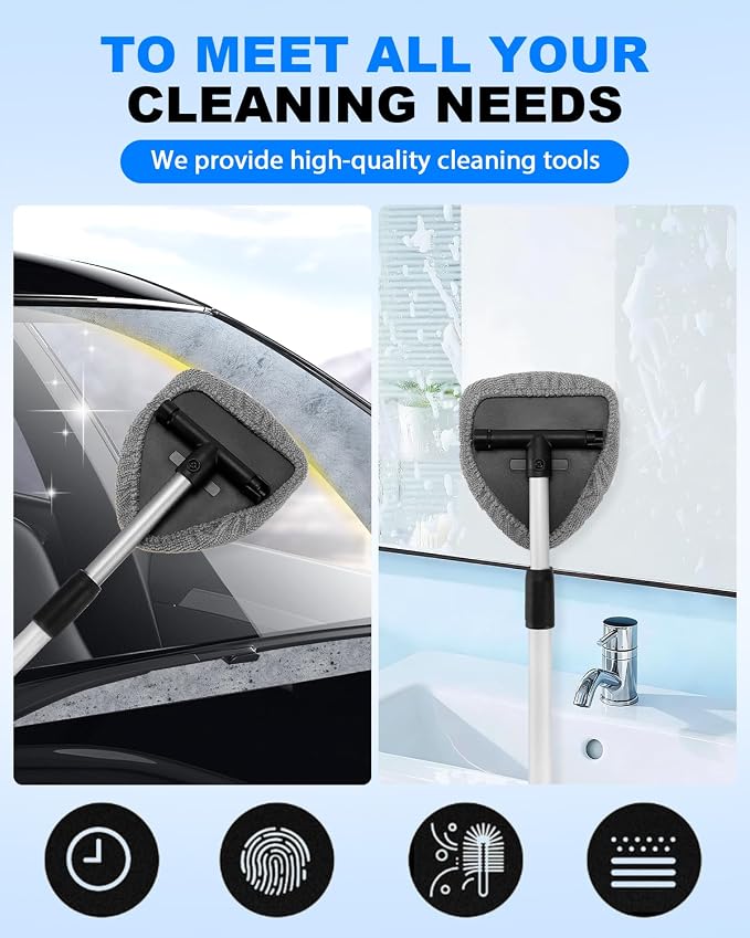 5 Pack Microfiber Windshield Cleaning Pads, Replacement Heads Cover - Image 8
