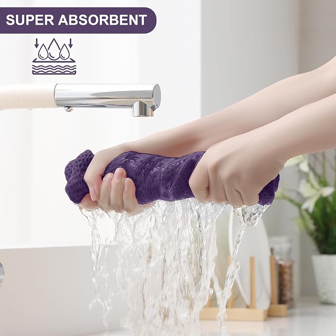 Homaxy 100% Cotton Kitchen Towels and Dishcloths Set, 12 x 12 Inches and 13 x - Image 3