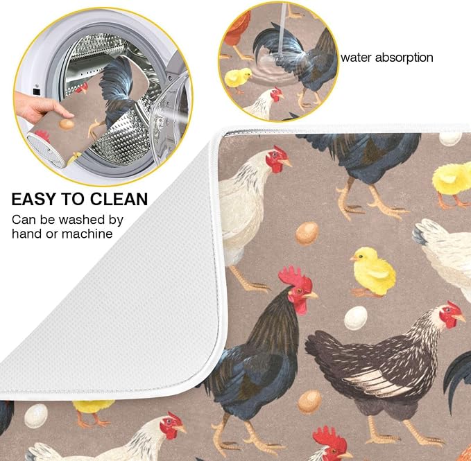 Hens Roosters Chicken Dish Drying Mat - Image 4