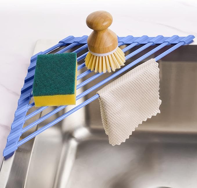 Tomorotec Compact Silicone-Coated Triangle Dish Drying Rack by Tomorotec