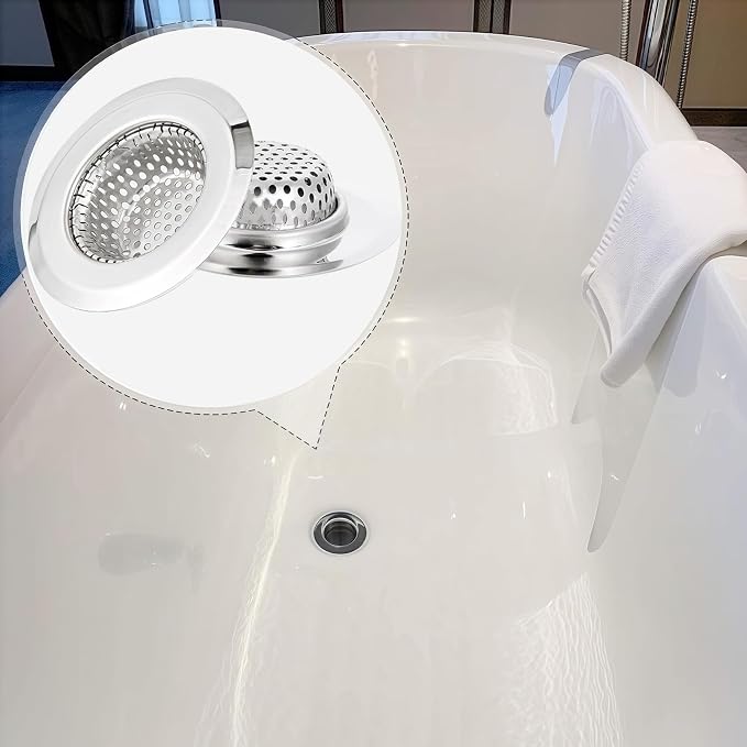2 Pack Bathtub Drain Strainer, 2.75" Top / 1.75" Basket Stainless Steel Drain - Image 6