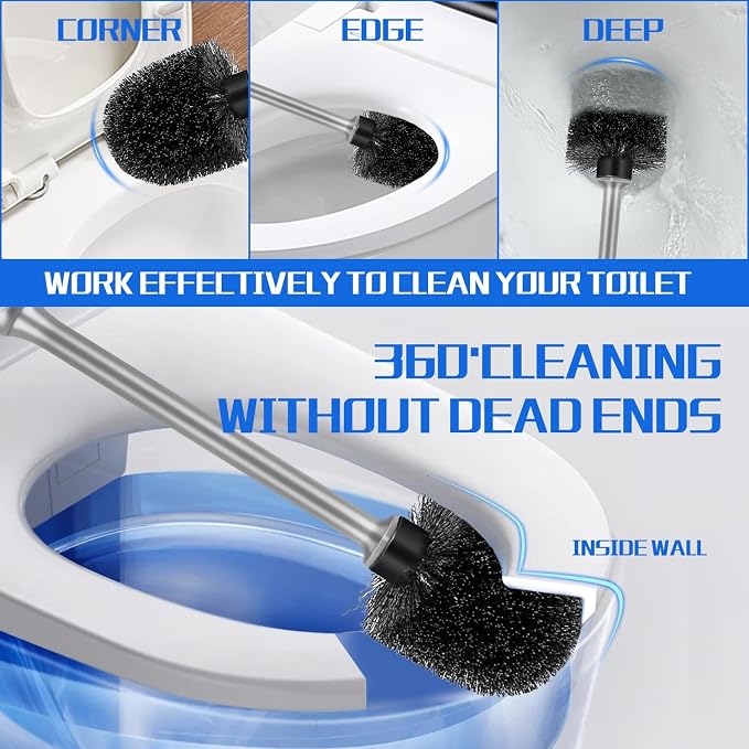Toilet Brush and Holder 4 Pack - Image 2
