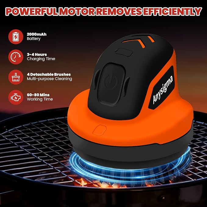 Electric Grill Brush- Waterproof Cordless Rotary Cleaning Brush - Image 4