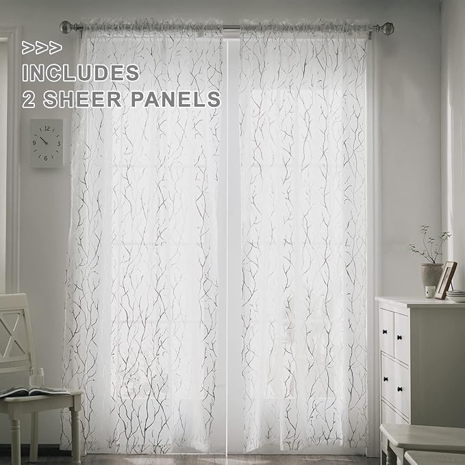 FINECITY Tree Branch Sheer Curtains - Image 2