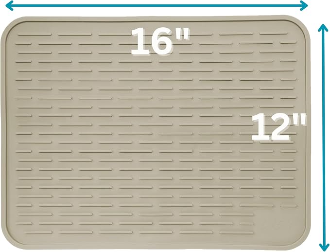 Large Silicone Dish Drying Mat for Kitchen Counter or Under Sink, Waterproof - Image 2