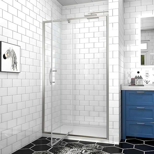 Pivot Glass Shower Door, 38-42" W x 71" H, 1/4" Clear SGCC Tempered Glass by Unknown