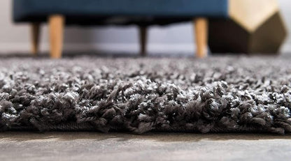 Unique Loom Solid Shag Collection Area Rug (7' 10" x 10' Rectangle, Graphite Gray)