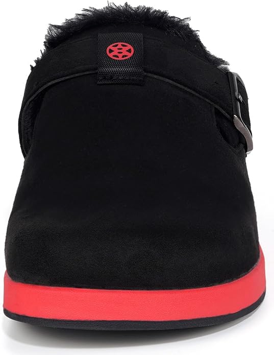 Fur Lined Clogs for Women Men Suede Winter Slippers Arch Support Slip on Mules - Image 4