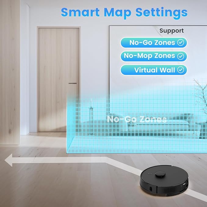 Robot Vacuum and Mop Combo, Self-Emptying, 60-Day Capacity, 180mins Runtime - Image 6