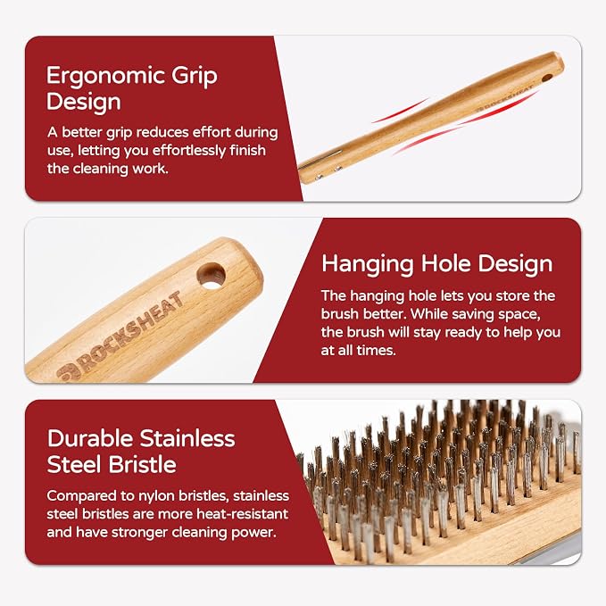 Pizza Oven Brush, 16.9 Inch Grill Cleaning Brush - Image 5