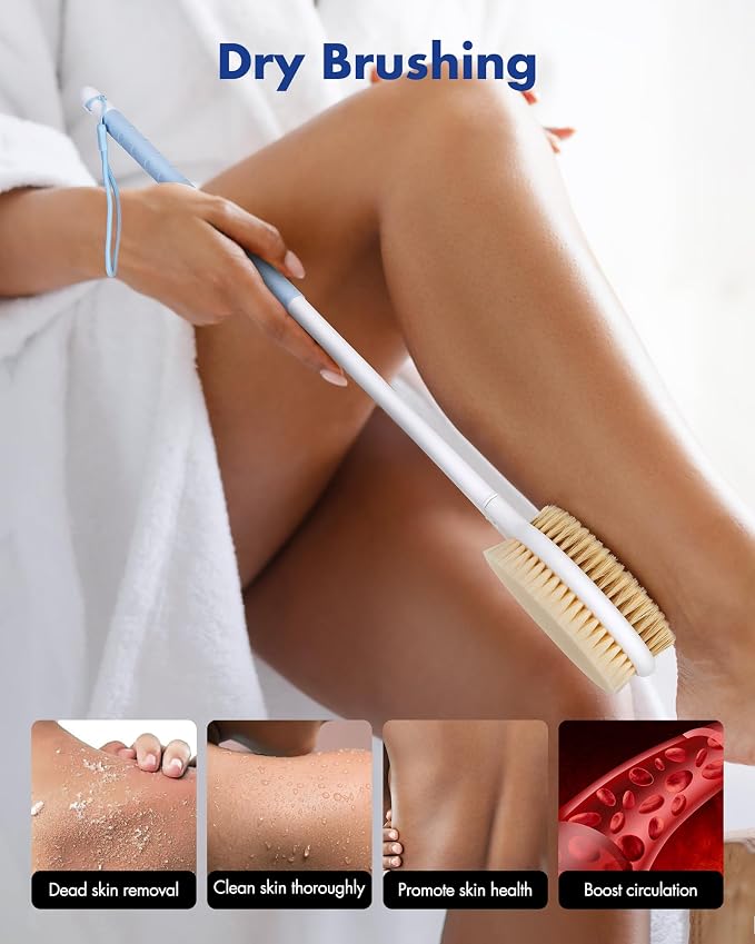 Back Scrubber Body Shower Brush: 20.5‘’ Extra Long Anti Slip Handle Bath Brush - Image 4