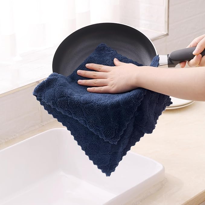 Homaxy 12 Pack Dish Towels for Kitchen, Super Soft and Absorbent Coral Velvet - Image 4