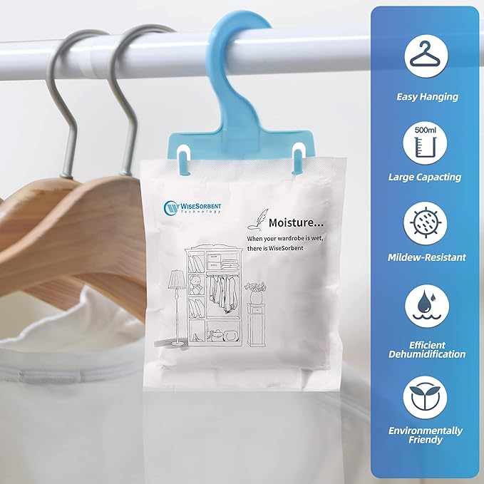 Moisture Absorber Packets with Plastic Case & Hook, Odor Eliminator, Leak Proof - Image 5