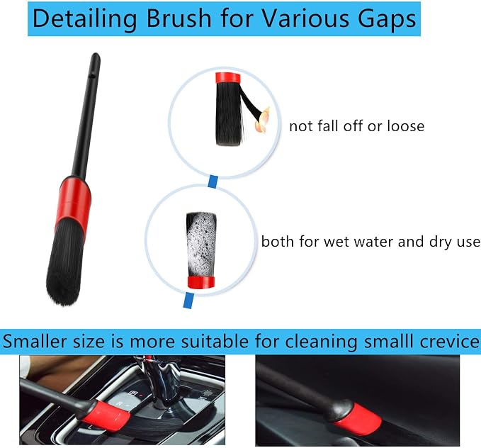 Car Interior Duster Detail Brushes, Soft Bristles Brush Car Accessories - Image 5