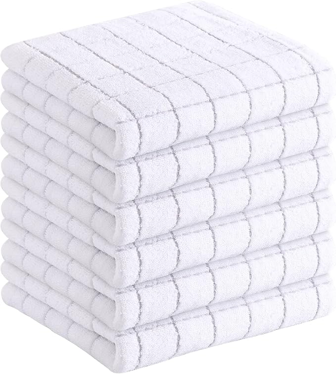 Homaxy 100% Cotton Terry Kitchen Towels, Checkered Designed, Soft and Super by Homaxy
