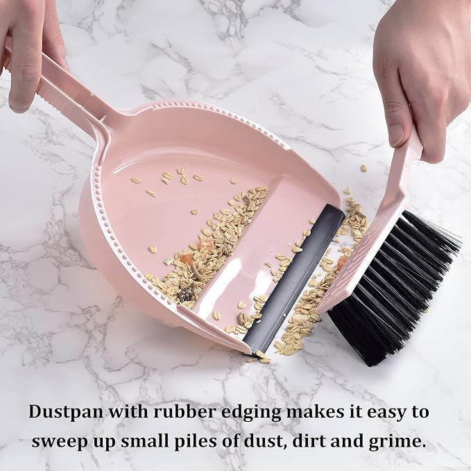 Small Mini Broom & Pink Dustpan Set - Image 2