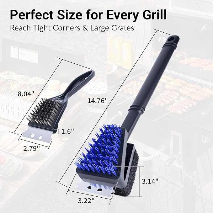 Nylon Grill Brush No Wire Bristle Barbecue Brush Grill Cleaning Kit, Safe Grill - Image 3