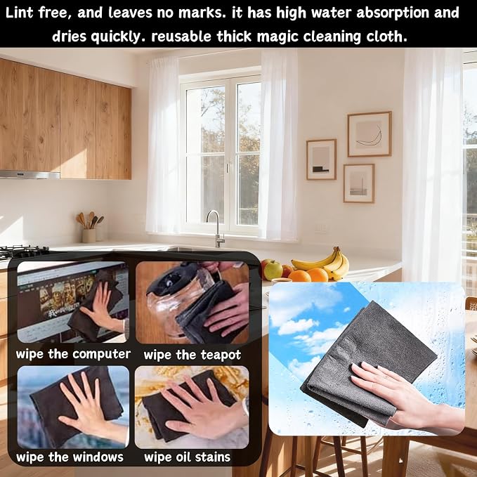 10PCS Thickened Magic Cleaning Cloth, Absorbent Magic Cleaning Glass Cloth - Image 6