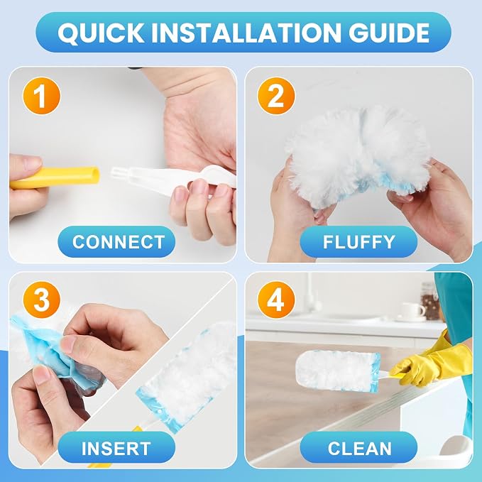 40 Pack Duster Refill for Swiffer® Duster, 360°Heavy Duty Duster Refills Kit - Image 5