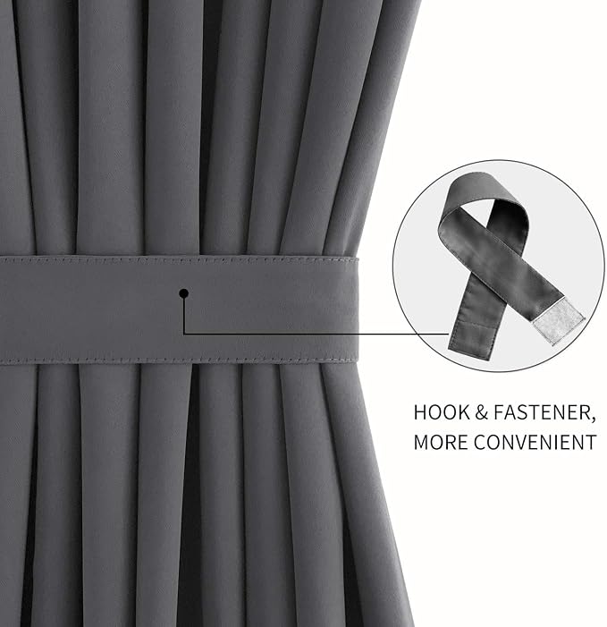 DWCN French Door Curtains – Rod Pocket Thermal Blackout Curtain - Image 3