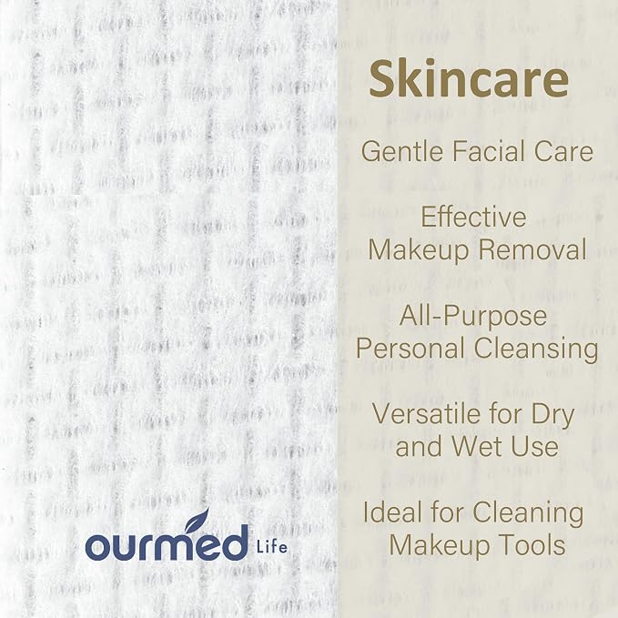 Ourmed Life Face Towels, Disposable Biodegradable Facial Towels - Image 2