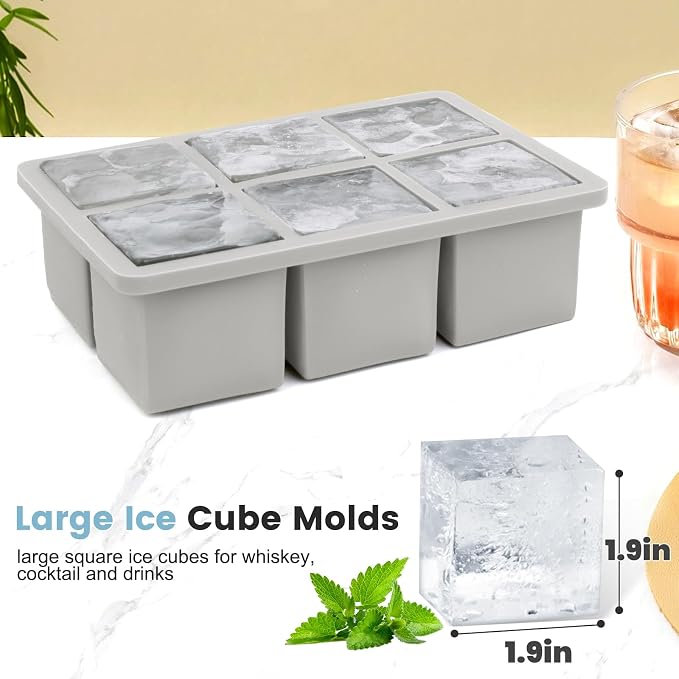 Large Silicone Ice Cube Tray 3Pack, SAWNZC Big Square Ice Cube Molds - Image 5