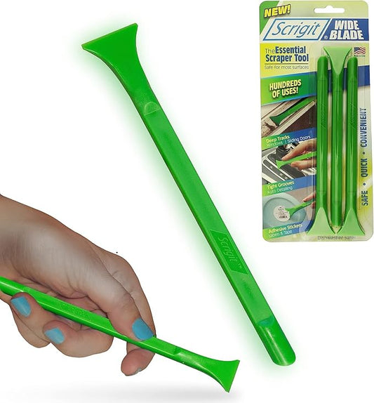Scrigit Scraper Wide Blade No-Scratch Plastic Scraper Tool, 3 Pack by Scrigit