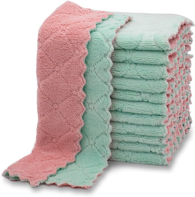 kimteny 12 Pack Kitchen Cloth Dish Towels, Premium Dishcloths, Super Absorbent by kimteny