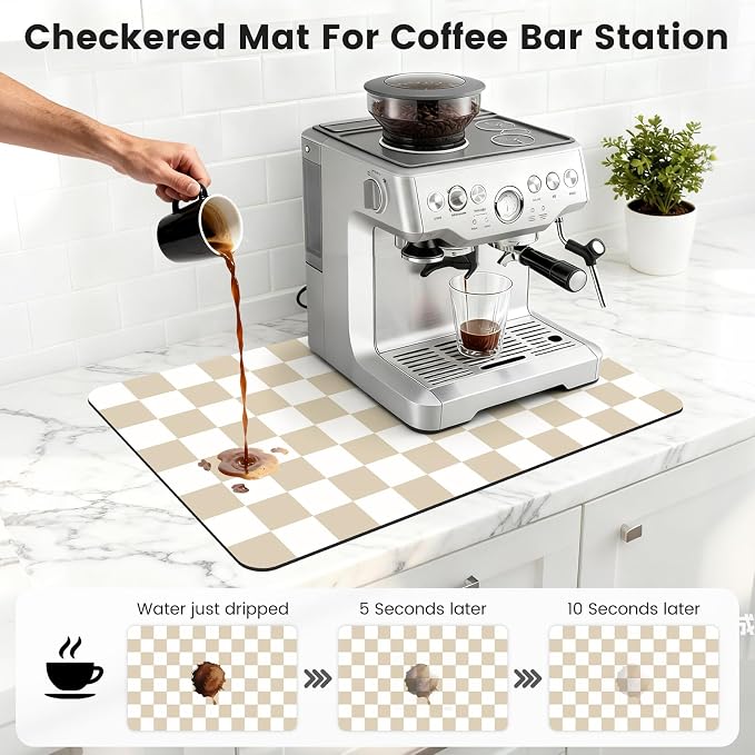 12" x 20" Checkered Dish Drying Mat - Image 4