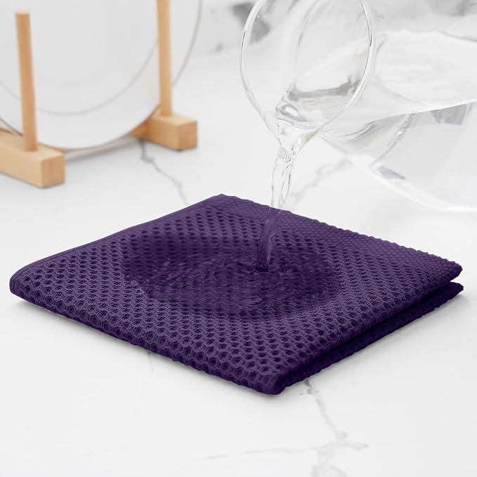 Kitinjoy 100% Cotton Kitchen Dish Cloths, 6 Pack Waffle Weave Ultra Soft - Image 7