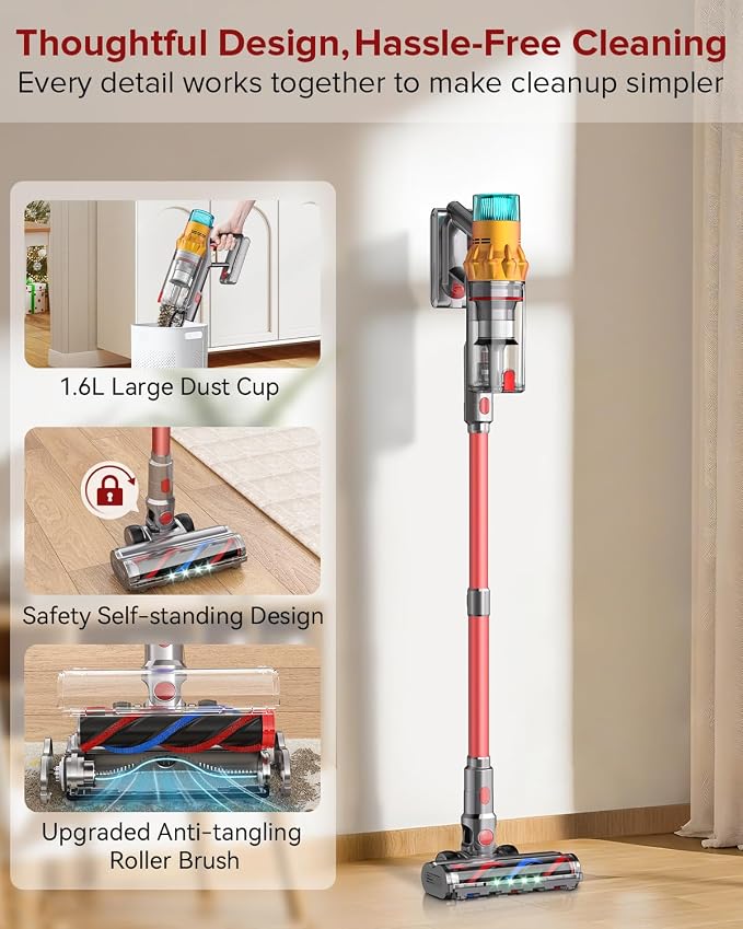 S8 Cordless Vacuum Cleaner, 600W 48Kpa Up to 65mins Stick Vacuum Rechargeable - Image 7
