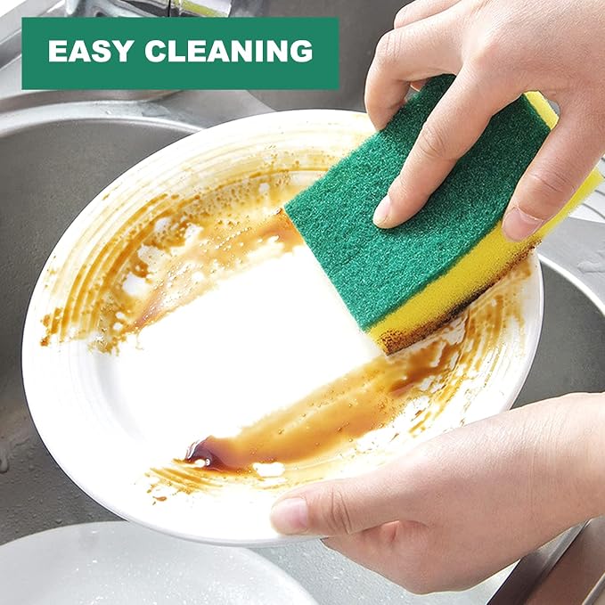 Individually Wrapped Sponges, Kitchen Dishwashing Sponge Bulk, Non Scratch - Image 2