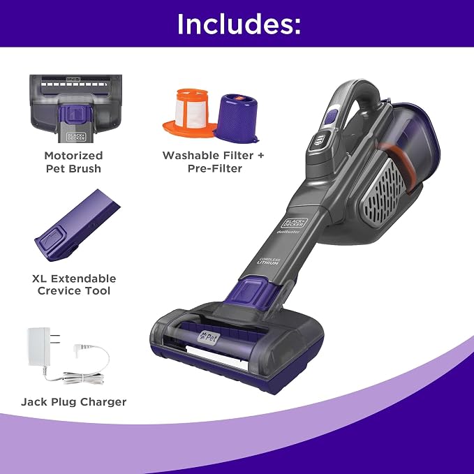 BLACK+DECKER dust buster Handheld Vacuum Cordless, Pet Hair Vacuum, Portable - Image 10