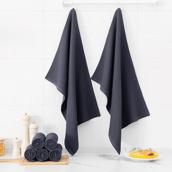 Kitinjoy 100% Cotton Waffle Weave Kitchen Towels - Image 6