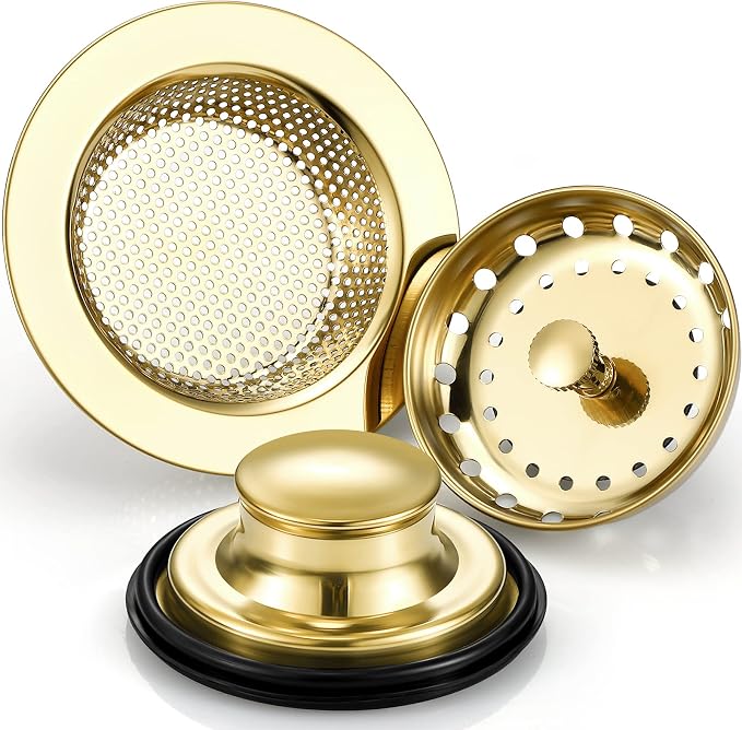 Mudder 3 Pcs Kitchen Sink Drain Strainer and Stopper Stainless Steel Garbage by Mudder
