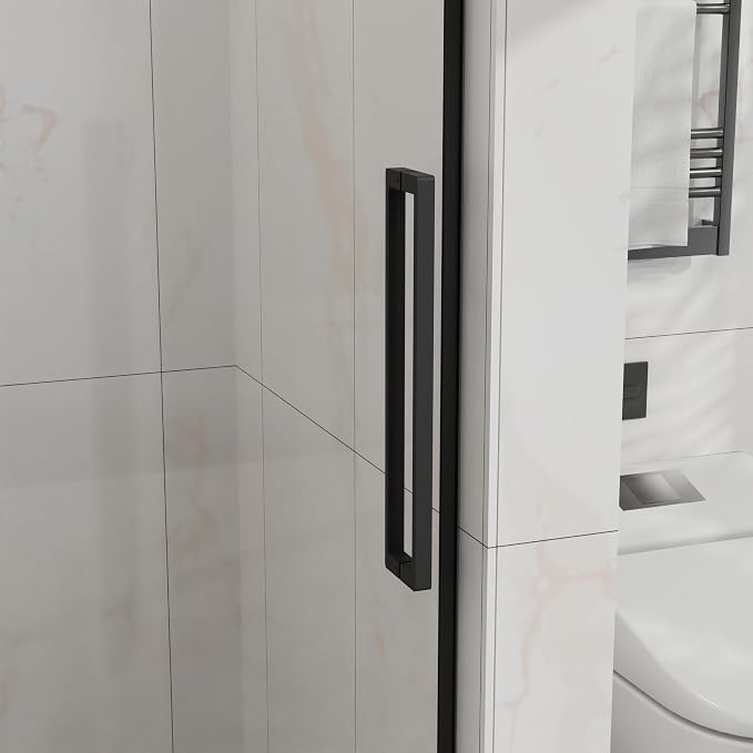 Semi-Frameless Sliding Bathtub Door 60" W x 58" H, 1/4" Clear Tempered Glass - Image 5