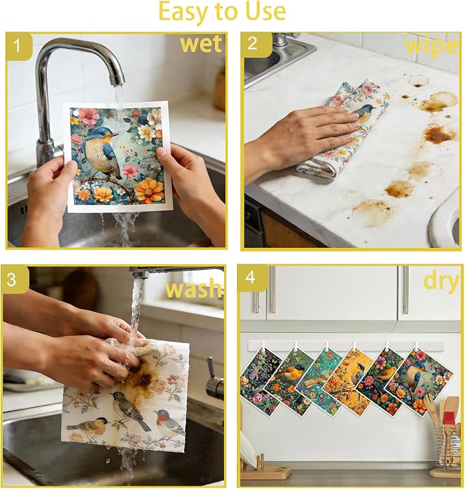 6 Pack Swedish Dishcloths for Kitchen - Image 9