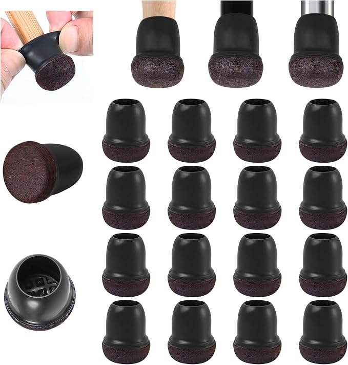 Ezprotekt 24 Pcs Small Black Silicone Chair Leg Floor Protectors by VisittheEzprotekt