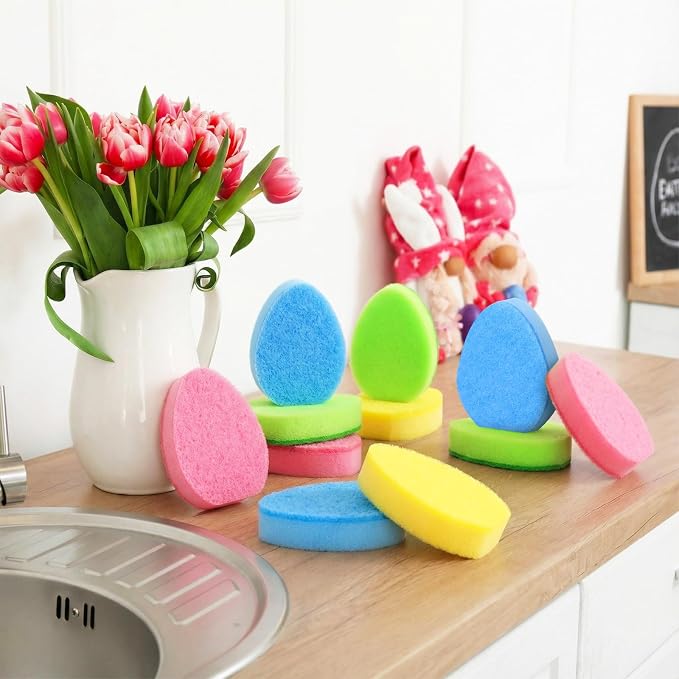 Tioncy 12 Pack Kitchen Sponges Bulk Dual Sided Scrubber Sponges Dishwashing - Image 4