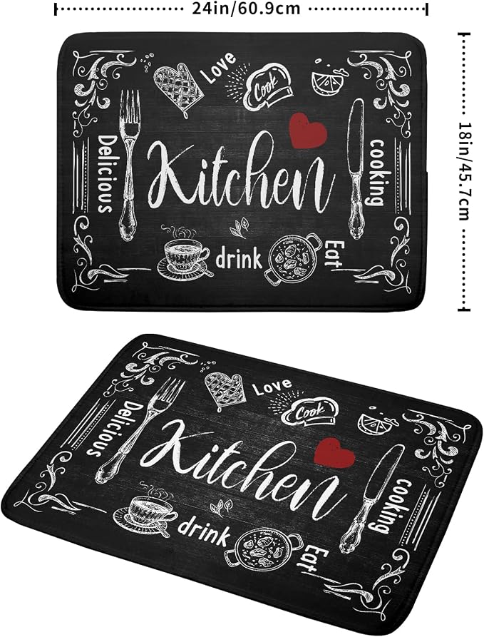 Black Coffee Bar Dish Drying Mats - Image 2