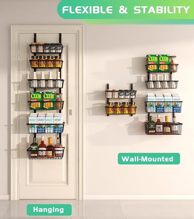 12 Inch Wide Narrow Over The Door Pantry Organizer, Pantry Organization and - Image 4