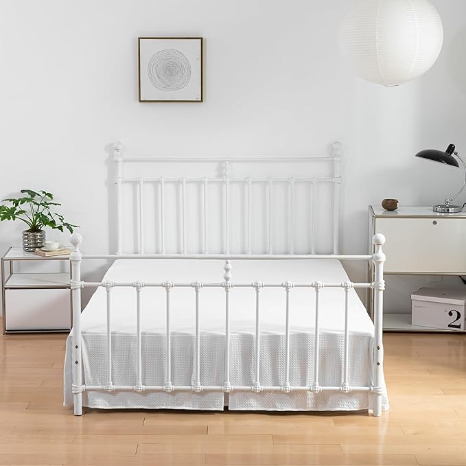 Twin Bed Skirt - Twin Size Bed Skirt 12 Inch Drop with Split Corners, Pleated Waffle Weave Bed Skirt, Tailored Dust Easy Fit, Machine Washable (White, Twin - 12" Drop)