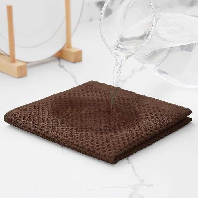 Kitinjoy 100% Cotton Kitchen Dish Cloths, 6 Pack Waffle Weave Ultra Soft - Image 6