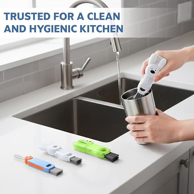 Cup Lid Cleaning Brush, 3 in 1 Lid Cleaner - Image 8